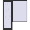 Prețuri Uși de balcon 2000x2400 mm BALCONY DOOR REHAU SYNEGO ANTHRACITE_GREY_GLATT two-sided