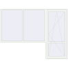 Prețuri Uși de balcon 2800x2100 mm BALCONY DOOR REHAU EURO 70 RAL 9016 Traffic white two-sided