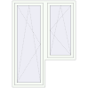 Prețuri Uși de balcon 1500x2050 mm BALCONY DOOR REHAU EURO 70 RAL 9016 Traffic white two-sided