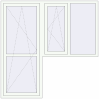 Prețuri Uși de balcon 2000x2000 mm BALCONY DOOR REHAU EURO 70 RAL 9016 Traffic white two-sided