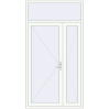 Prețuri Uși de intrare 1400x2600 mm REHAU EURO 60 RAL 9016 Traffic white two-sided