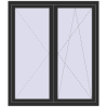 Prețuri Ferestre 1300x1500 mm OPTIMUM REHAU EURO 70 BLACK_STRUCTURAL two-sided