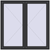 Prețuri Ferestre 1500x1500 mm BASE REHAU EURO 60 ANTHRACITE_GREY_GLATT two-sided
