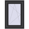 Prețuri Ferestre 500x800 mm OPTIMUM REHAU EURO 70 ANTHRACITE_GREY_GLATT two-sided