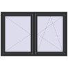 Prețuri Ferestre 1500x1000 mm OPTIMUM REHAU EURO 70 ANTHRACITE_GREY_GLATT two-sided