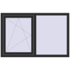 Prețuri Ferestre 1400x900 mm REHAU BRILLANT DESIGN BLACK_STRUCTURAL two-sided