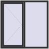 Prețuri Ferestre 1400x1400 mm BASE REHAU EURO 60 ANTHRACITE_GREY_GLATT two-sided