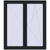 Prețuri Ferestre 1300x1500 mm OPTIMUM REHAU EURO 70 BLACK_COOL_110L-2 two-sided