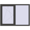 Prețuri Ferestre 1500x1100 mm BASE REHAU EURO 60 BASALT_GREY two-sided