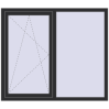 Prețuri Ferestre 1500x1300 mm REHAU BRILLANT DESIGN ANTHRACITE_GREY_GLATT two-sided