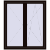 Prețuri Ferestre 1300x1500 mm OPTIMUM REHAU EURO 70 BLACK_BROWN two-sided