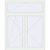 Prețuri Ferestre 1600x1970 mm ALU STANDARD 72 RAL 9016 Traffic white two-sided