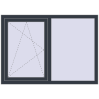 Prețuri Ferestre 1400x1000 mm OPTIMUM REHAU EURO 70 ANTHRACITE_GREY_STRUKTURAL two-sided