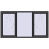 Prețuri Ferestre 2000x1100 mm BASE REHAU EURO 60 ANTHRACITE_GREY_GLATT two-sided
