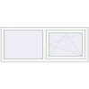 Prețuri Ferestre 1500x600 mm OPTIMUM REHAU EURO 70 RAL 9016 Traffic white two-sided