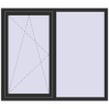 Prețuri Ferestre 1500x1300 mm REHAU BRILLANT DESIGN BLACK_STRUCTURAL two-sided