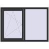 Prețuri Ferestre 1400x1000 mm OPTIMUM REHAU EURO 70 ANTHRACITE_GREY_GLATT two-sided