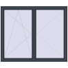 Prețuri Ferestre 1800x1500 mm ENERGY-SAVING REHAU SYNEGO MD ANTHRACITE_GREY_STRUKTURAL two-sided