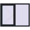 Prețuri Ferestre 1400x1100 mm BASE REHAU EURO 60 BLACK_COOL_110L-2 two-sided