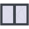 Prețuri Ferestre 1300x1000 mm ENERGY-SAVING REHAU SYNEGO MD ANTHRACITE_GREY_STRUKTURAL two-sided