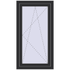 Prețuri Ferestre 650x1200 mm BASE REHAU EURO 60 ANTHRACITE_GREY_GLATT two-sided