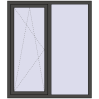 Prețuri Ferestre 1300x1500 mm OPTIMUM REHAU EURO 70 BASALT_GREY two-sided