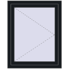 Prețuri Ferestre 800x1000 mm BASE REHAU EURO 60 BLACK_COOL_110L-2 two-sided
