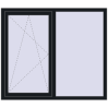 Prețuri Ferestre 1500x1300 mm REHAU BRILLANT DESIGN BLACK_COOL_110L-2 two-sided