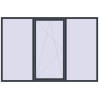 Prețuri Ferestre 2700x1800 mm BASE REHAU EURO 60 ANTHRACITE_GREY_STRUKTURAL two-sided