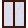 Prețuri Ferestre 1300x1500 mm OPTIMUM REHAU EURO 70 BLACK_CHERRY two-sided