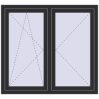 Prețuri Ferestre 1250x1150 mm OPTIMUM REHAU EURO 70 ANTHRACITE_GREY_GLATT two-sided