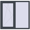 Prețuri Ferestre 1300x1200 mm OPTIMUM REHAU EURO 70 ANTHRACITE_GREY_STRUKTURAL two-sided