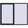 Prețuri Ferestre 2000x1600 mm OPTIMUM REHAU EURO 70 BLACK_COOL_110L-2 two-sided