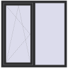 Prețuri Ferestre 1400x1400 mm BASE REHAU EURO 60 ANTHRACITE_GREY_GLATT two-sided