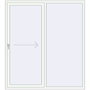 PATIO DOOR REHAU SYNEGO 1800x2000 mm RAL 9016 Traffic white two-sided