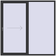 PATIO DOOR REHAU BRILLANT DESIGN 2000x2000 mm ANTHRACITE_GREY_GLATT two-sided