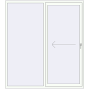 PATIO DOOR REHAU EURO 60 1800x2030 mm RAL 9016 Traffic white two-sided