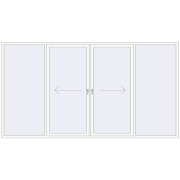 PATIO DOOR REHAU EURO 60 3700x2000 mm RAL 9016 Traffic white two-sided PATIO DOOR REHAU EURO 60 3700x2000 mm RAL 9016 Traffic white two-sided