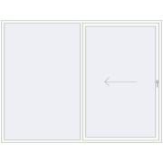 PATIO DOOR REHAU EURO 60 2800x2100 mm RAL 9016 Traffic white two-sided