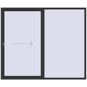 PATIO DOOR REHAU EURO 60 2370x2000 mm ANTHRACITE_GREY_GLATT two-sided