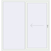 PATIO DOOR REHAU BRILLANT DESIGN 2040x2100 mm RAL 9016 Traffic white two-sided