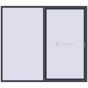 Uși glisante de terasă 2500x2200 mm PATIO DOOR REHAU EURO 60 ANTHRACITE_GREY_STRUKTURAL two-sided