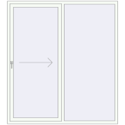 PATIO DOOR REHAU EURO 60 1800x2030 mm RAL 9016 Traffic white two-sided