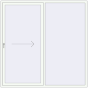 PATIO DOOR REHAU EURO 60 2140x2100 mm RAL 9016 Traffic white two-sided
