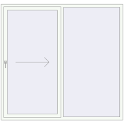 PATIO DOOR REHAU EURO 60 1980x1900 mm RAL 9016 Traffic white two-sided