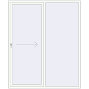 PATIO DOOR REHAU EURO 60 1900x2290 mm RAL 9016 Traffic white two-sided