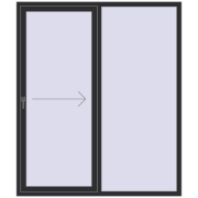 PATIO DOOR REHAU EURO 60 1700x2000 mm ANTHRACITE_GREY_GLATT two-sided