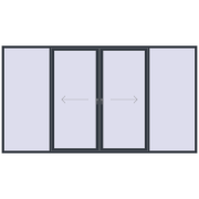 PATIO DOOR REHAU EURO 60 4000x2200 mm ANTHRACITE_GREY_STRUKTURAL two-sided