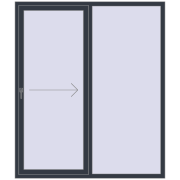 PATIO DOOR REHAU EURO 60 1700x2000 mm ANTHRACITE_GREY_STRUKTURAL two-sided