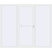 PATIO DOOR REHAU EURO 60 2600x2200 mm RAL 9016 Traffic white two-sided